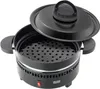 A black electric raclette grill with a perforated insert and a lid. Náhľad obrázku produktu