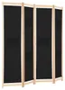 vidaXL 4-teiliger Raumteiler Schwarz 160 x 170 x 4 cm Stoff Produktbild-Vorschau 2