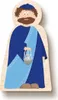 A wooden cutout figure of a man holding a censer. Produktbild-Vorschau