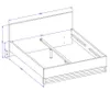 A technical drawing or blueprint of a bed frame with dimensions indicated. Náhled obrázku produktu