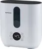 A white humidifier with a black top and a dark gray water level indicator, shown from a front-diagonal angle. Produktbild-Vorschau