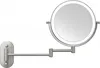 A wall-mounted makeup mirror with an adjustable arm and LED lighting. Produktbild-Vorschau