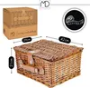 Cesto da picnic in vimini per 4 persone, set di posate, Anteprima dell’immagine prodotto 10