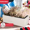 KOTARBAU® Cassetta per fiori in legno 44x20cm con vaso Anteprima dell’immagine prodotto 2