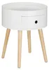 Relaxdays Beistelltisch rund, Schublade, Holzbeine, Produktbild-Vorschau 10