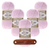 5 x ALIZE Diva 185 Powder Pink mit Label Produktbild-Vorschau 1