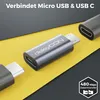 deleyCON USB C auf Micro USB Adapter (2 Stück) USB C Buchse Produktbild-Vorschau 4