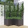 vidaXL květináč s mříží černý 80x80x136 cm PP Náhled obrázku produktu 2