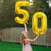 Ballons - Zum 50 Geburtstag - Goldfarbene Folienzahlen - Produktbild-Vorschau 2