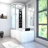 Kombination Badewanne Dusche K55-R01 Duschtempel 100x170 cm Produktbild-Vorschau 2