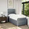 Boxspringbett mit Matratze Hellgrau 100x200 cm Stoff Produktbild-Vorschau 3