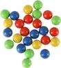 A collection of colorful plastic balls scattered on a white background. Náhled obrázku produktu