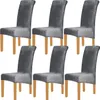 6 kusů XL Velvet Stretch Jídelní židle Kryty - Elastan Náhled obrázku produktu 1