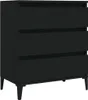 A black three-drawer dresser on a white background. Náhľad obrázku produktu