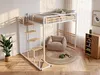 Zwischengeschoßbett 140 x 200 cm - Metall und MDF - Weiß + Produktbild-Vorschau 2