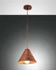 Fabas Luce Pendelleuchte Esino E27 Ø250mm Walnussfarben Produktbild-Vorschau 1