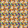 A repeating pattern of colorful building blocks with birthday-themed text. Produktbild-Vorschau