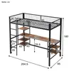 Hochbett mit Schreibtisch und Regal, 90x200 cm, Metallbett Produktbild-Vorschau 7
