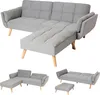 Schlafsofa HWC-K18 mit Ottomane, Couch Sofa Gästebett, Produktbild-Vorschau 1