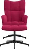 vidaXL Poltrona relax con sgabello in velluto rosso vino Anteprima dell’immagine prodotto 3