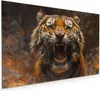Küchenrückwand Spritzschutz Glas mit Motiv Tiger im Feuer Produktbild-Vorschau 1