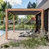 PRIMEYARD Pergola 3x4 m słupy aluminium w optyce drewna z Podgląd zdjęcia produktu 4