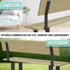 DIY 2er Set Rückenlehne Stahl Grau Lehnenhalter Halterung Produktbild-Vorschau 6
