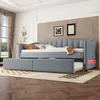 Flieks Polsterbett 90x200cm mit Ausziehbett, Schlafsofa Produktbild-Vorschau 1