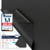 A black mat is shown with a corner peeled back, revealing a textured surface. Two informational cards are placed on the left side of the mat. Produktbild-Vorschau