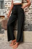 ASKSA Damen Hose Hohe Taille Weitem Bein Einfarbig Produktbild-Vorschau 3
