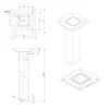 Nábytková noha 25x25x150 mm, černý nikl Náhled obrázku produktu 2