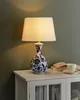 BELIANI Lampa stołowa biało-niebieska porcelanowa podstawa Podgląd zdjęcia produktu 2
