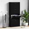 vidaXL Skriňa na topánky čierna 63x24x147 cm Materiál drevo Náhľad obrázku produktu 2