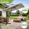 tillvex® Alu Sonnenschirm Rechteckig Ø 330 cm Grau + Productafbeelding-voorbeeld 6