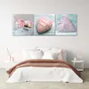 Set mit gemälden auf leinwand rosa herzen 90x30 cm Feeby Produktbild-Vorschau 2
