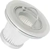 A close-up, angled view of a white and silver vacuum cleaner filter. Produktbild-Vorschau
