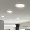 LED Deckenleuchte, Einbau Panel, Alu, weiß, rund, H 1,2 cm Produktbild-Vorschau 2