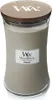 A WoodWick Fireside scented candle in a glass jar with a wooden lid. Podgląd zdjęcia produktu