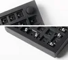 A close-up view of the internal components of a mechanical keyboard, specifically the key switch sockets and a rotary encoder. Produktbild-Vorschau
