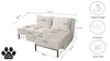 A diagram showing the dimensions of a sofa with various measurements indicated. Produktbild-Vorschau