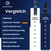 A comparison chart showing the advantages of Dakana products over other products, illustrated with remote controls. Produktbild-Vorschau