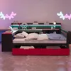 Divano letto in legno Flieks 140x200 cm con rivestimento in Anteprima dell’immagine prodotto 2
