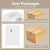 A collage showing two different bathroom furniture items and their packaging. Produktbild-Vorschau