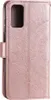 A rose gold flip case for a Samsung Galaxy S20 FE with a mandala pattern embossed on the cover. Produktbild-Vorschau