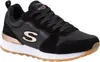 A single black sneaker with gold accents and a white sole is shown against a white background. Produktbild-Vorschau