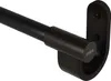 A close-up view of a black metal curtain rod with a dark wood bracket and end cap, featuring the Umbra logo. Podgląd zdjęcia produktu