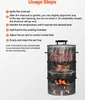 SucceBuy Räucherofen 470 mm, Holzkohlegrill, BBQ-Smoker, Produktbild-Vorschau 6