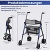 COSTWAY Rollator faltbar & leicht mit Sitz, 2in1 Rollstuhl Produktbild-Vorschau 3