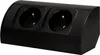 A black electrical power strip with two outlets. Náhľad obrázku produktu