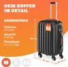 Valise rigide M noir 4 roues 360° Bagage poignée Voir les images du produit 2